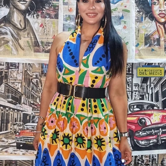 Zara Printed 2pc Co Ord Skirt Set halter top Size Small/Skirt XS NWT - Picture 14 of 15